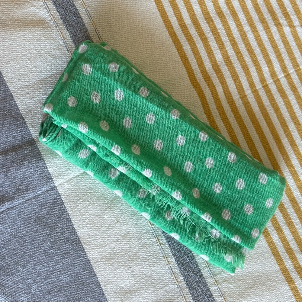 Green Polka Dot Scarf - Picture 4 of 4